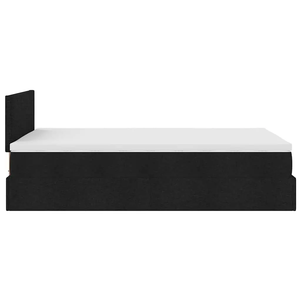 Black King Single Ottoman Bed with Pocket Spring Mattress