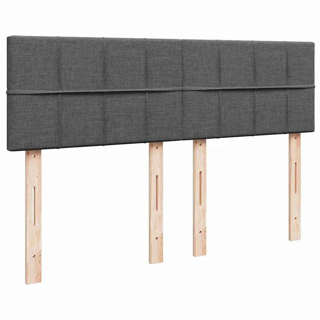 Queen Ottoman Bed with Pocket Spring Mattress LED Lights Storage Grey Fabric