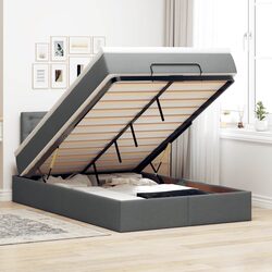Grey Ottoman Storage Bed: King Single with Pocket Spring Mattress