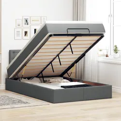 Grey Ottoman Storage Bed: King Single with Pocket Spring Mattress