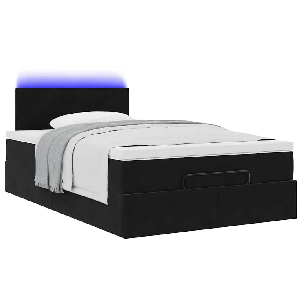 Black King Single Ottoman Bed with Mattress