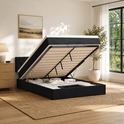 Specifications of Black Velvet Ottoman Bed with Pocket Spring Mattress