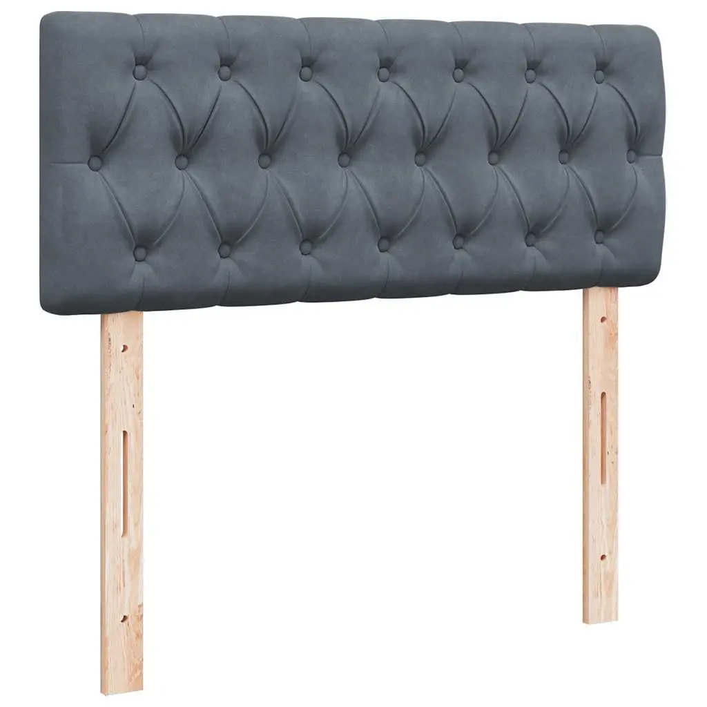 King Single Grey Velvet Ottoman Bed