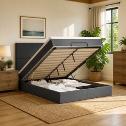 Specifications of the Grey Double Ottoman Bed with Mattress