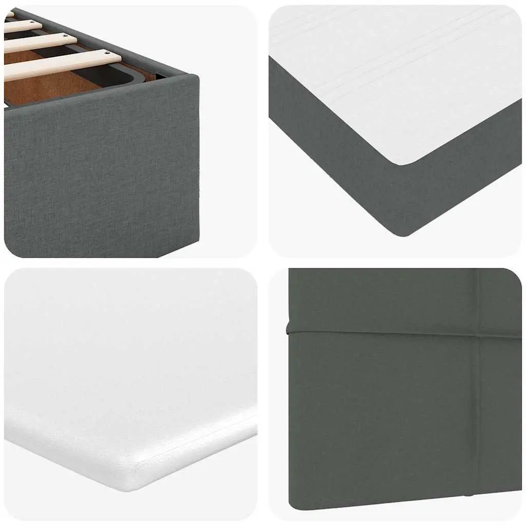 Ottoman Bed with Mattress for Bedroom Queen Size Grey Fabric Storage Lift Slat Base