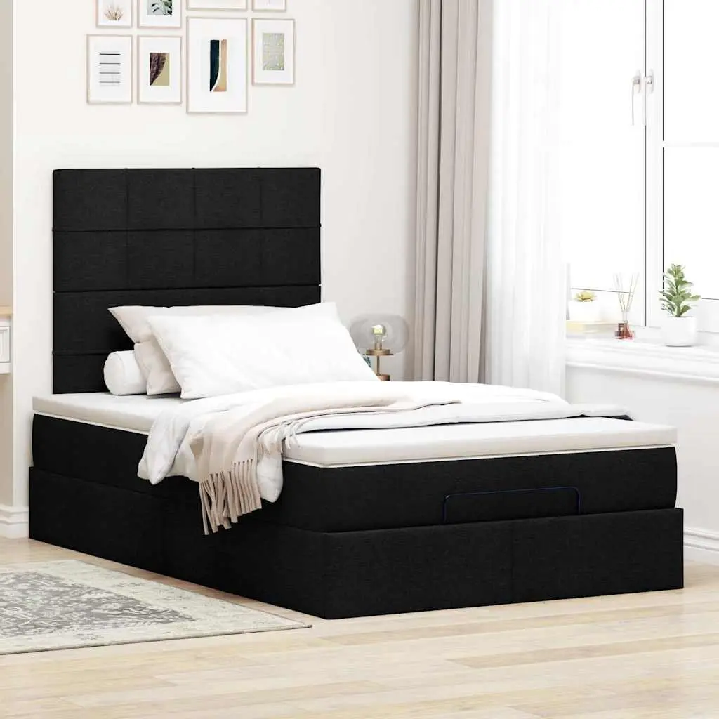 Ottoman Bed with Pocket Spring Mattress King Single Black