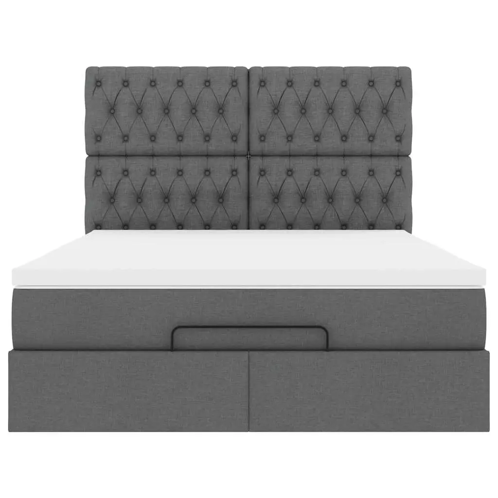 Ottoman Bed Queen with Pocket Spring Mattress Grey Storage Furniture Bedroom