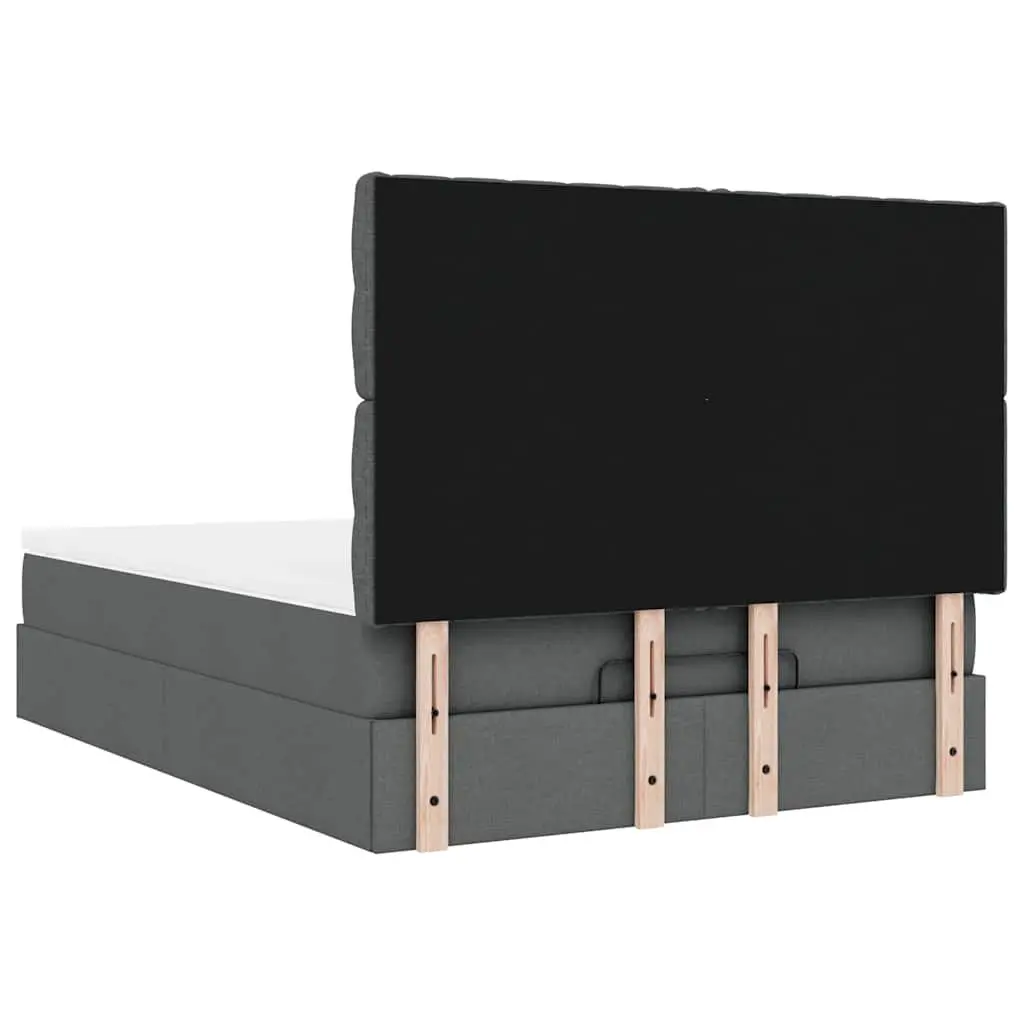 Ottoman Bed Queen with Pocket Spring Mattress Grey Storage Furniture Bedroom