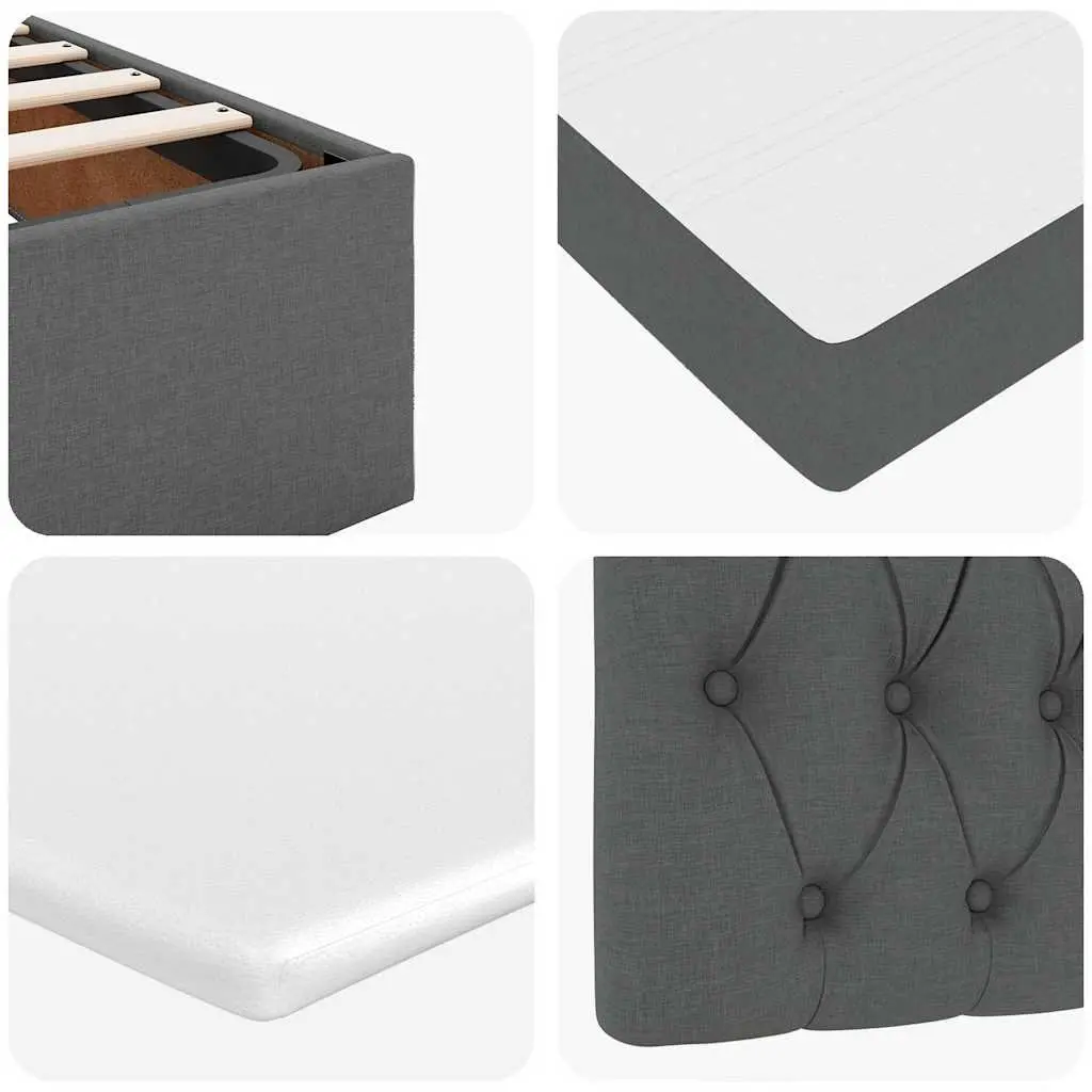 Ottoman Bed Queen with Pocket Spring Mattress Grey Storage Furniture Bedroom