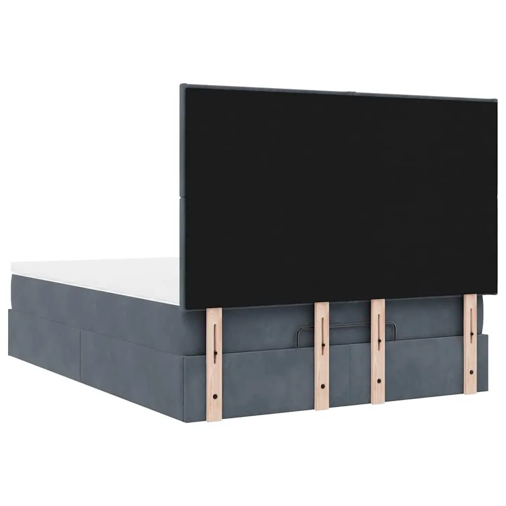 Ottoman Bed with Mattresses in Grey