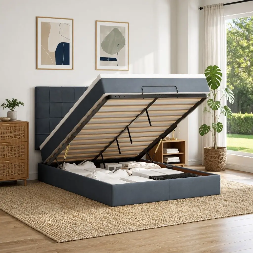 Queen Ottoman Storage Bed with Mattress