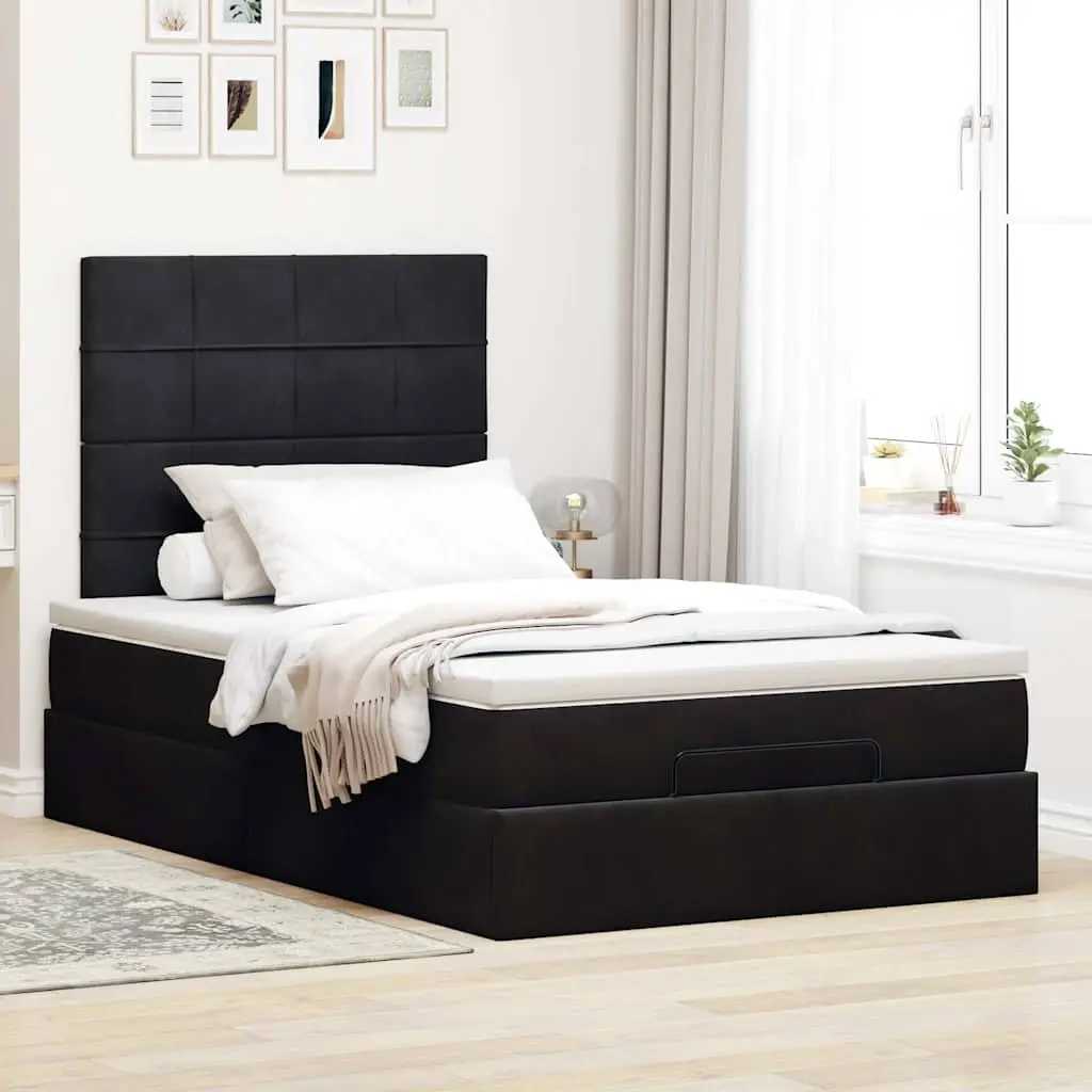 Ottoman Bed King Single Velvet Storage Lift Frame with Pocket Spring Mattress