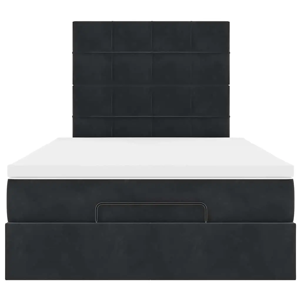 Ottoman Bed King Single Velvet Storage Lift Frame with Pocket Spring Mattress