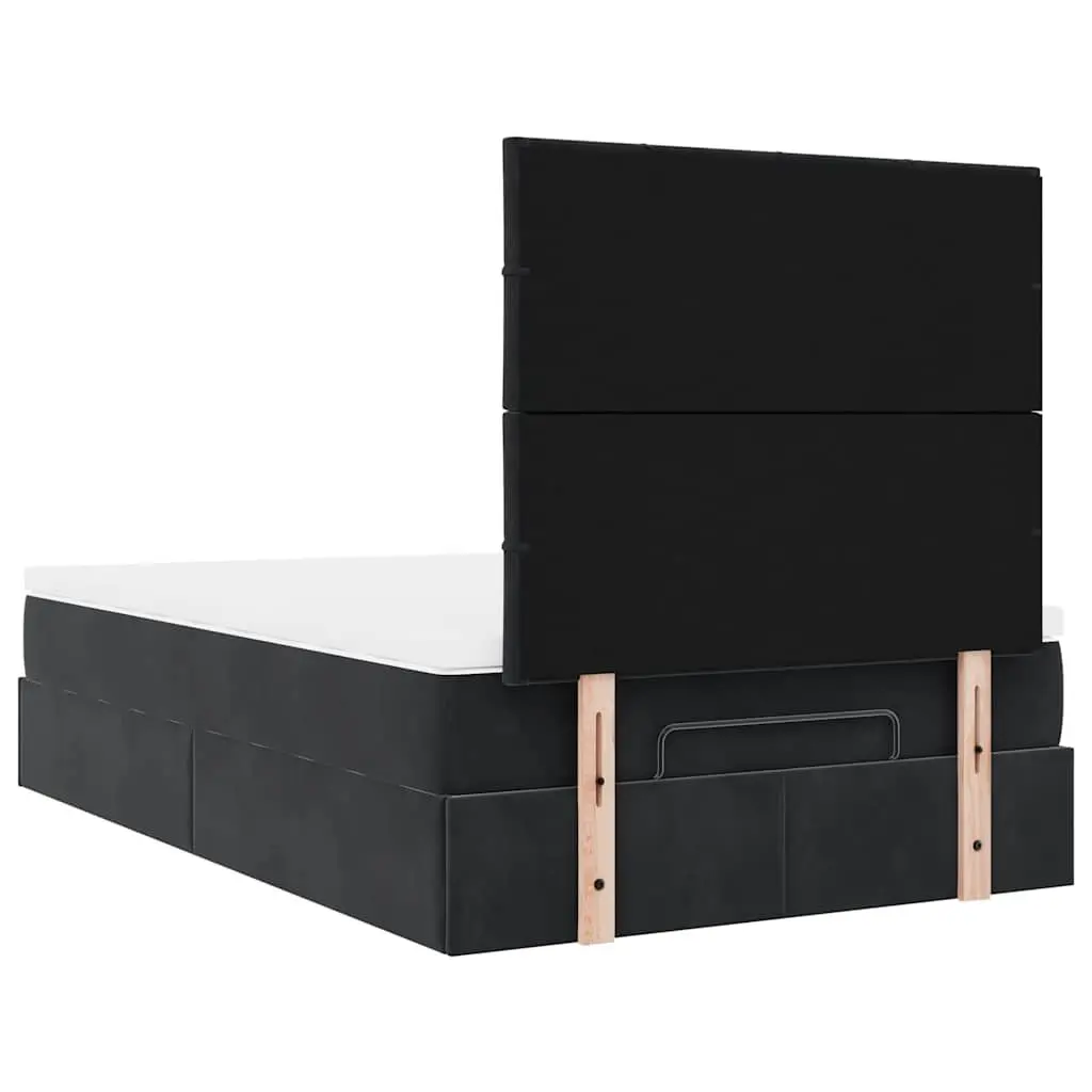 Ottoman Bed King Single Velvet Storage Lift Frame with Pocket Spring Mattress