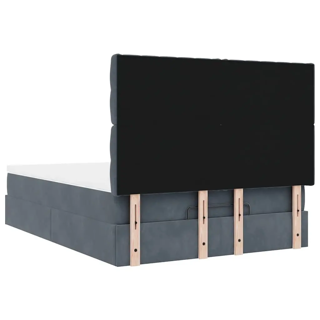 Queen Storage Bed with Velvet Upholstery Pocket Spring Mattress and Hydraulic Lift Storage