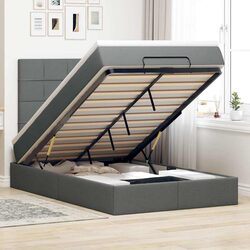 Ottoman Bed Specs: Pocket Spring, Hydraulic Lift, Grey Finish
