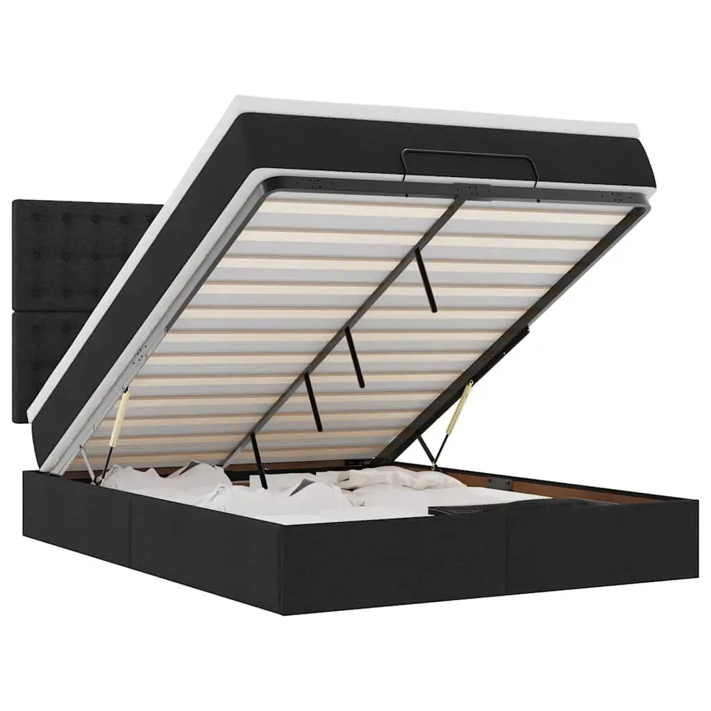 Double Ottoman Bed with Pocket Spring Mattress and LED Lights