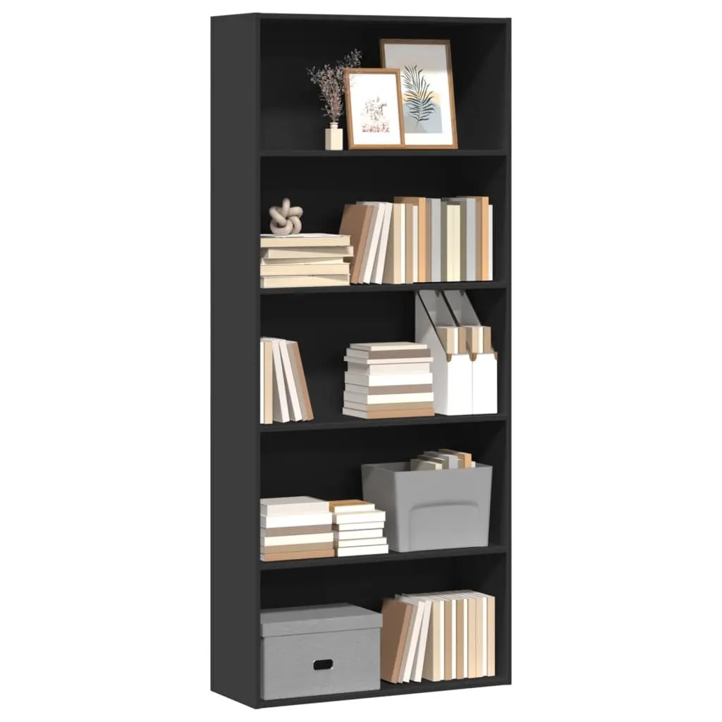 Book Cabinet Black 80x30x189cm Bookcase Storage Shelf Room Divider