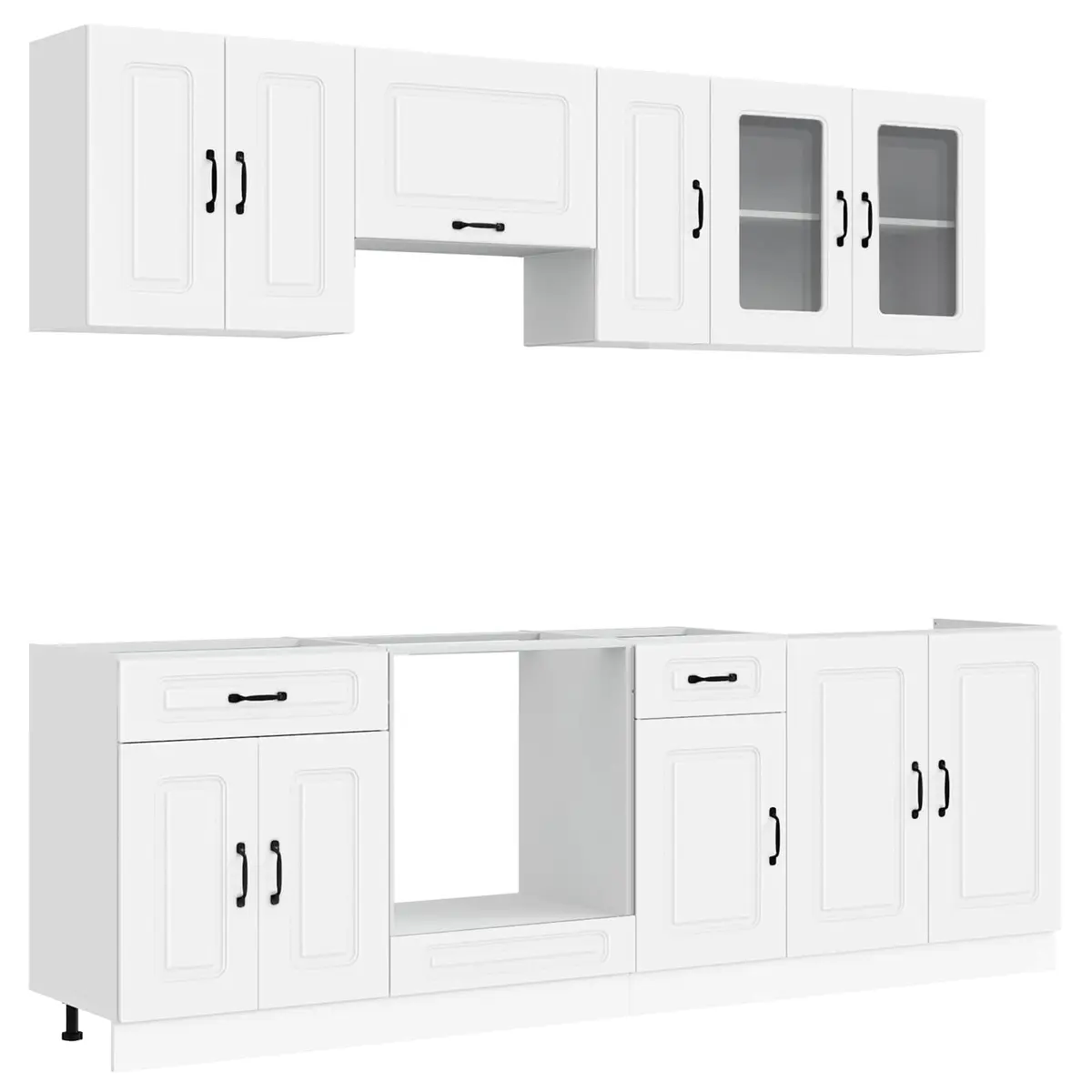 8 Piece Kitchen Cabinet Set in White