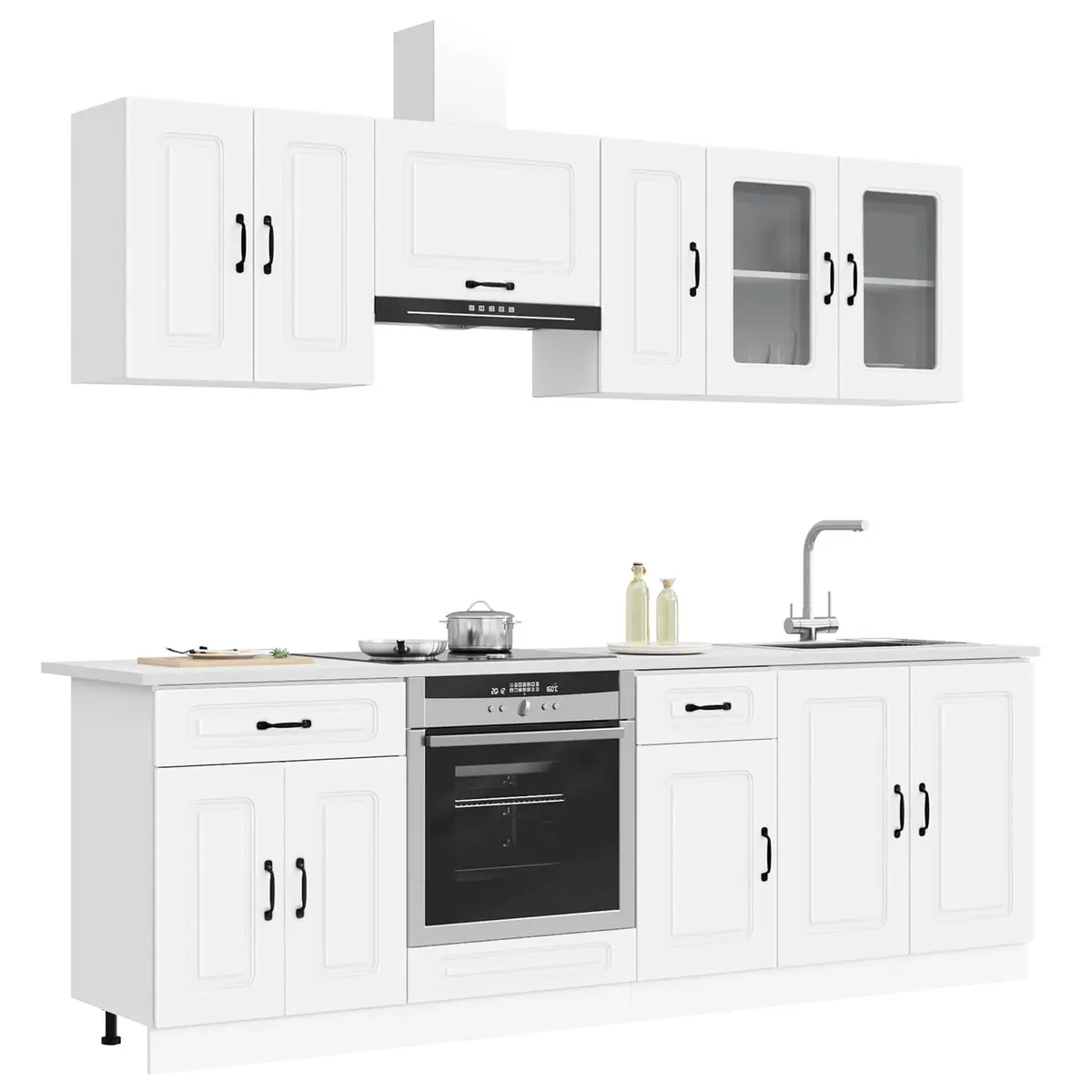 8 Piece Kitchen Cabinet Set in White