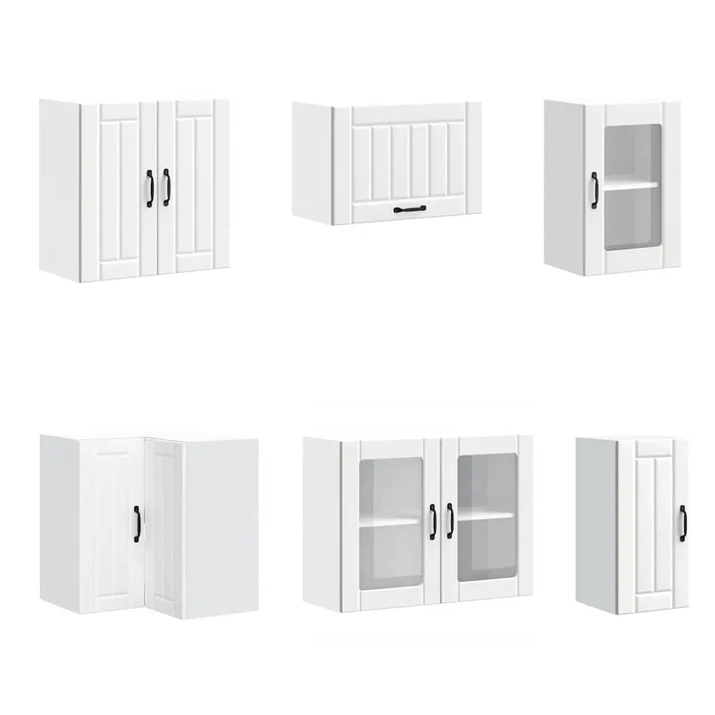 Kitchen Cabinet Set 11 Piece White Storage Cupboards Engineered Wood