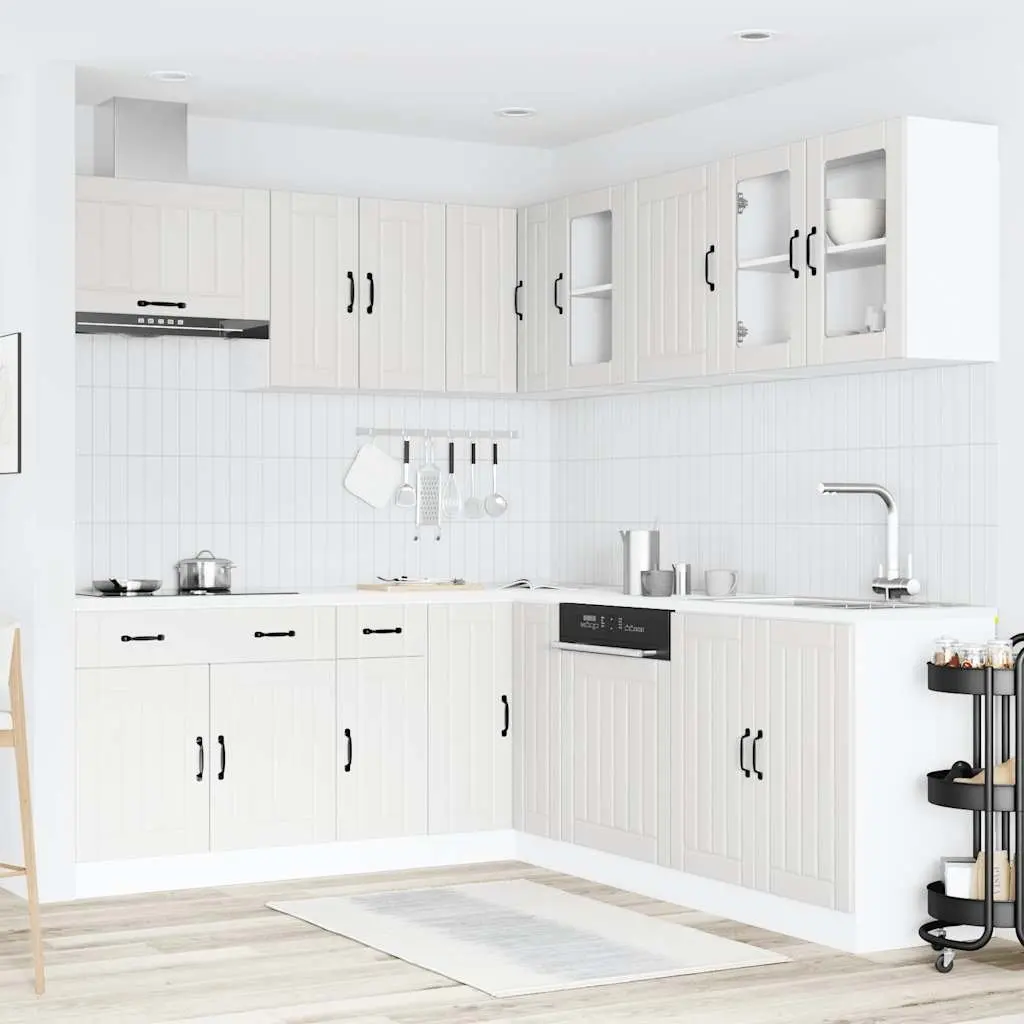 11 Piece Kitchen Cabinet Set White Storage Engineered Wood Cupboard