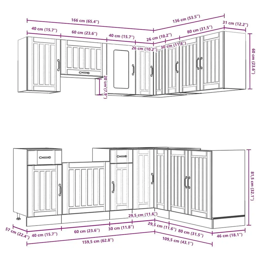 11 Piece Storage Cabinet Set White Engineered Wood Kitchen Furniture Optimisation