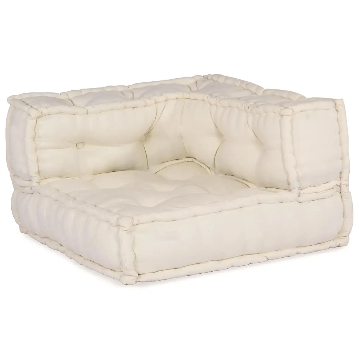 Modular Sofa Unit Indoor Outdoor Cream Fabric 210 x 70 x 56 cm