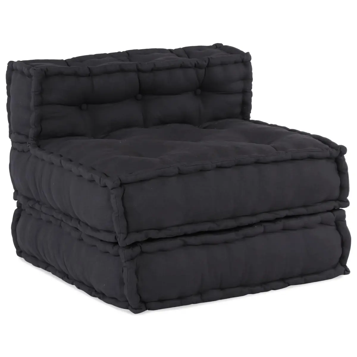 Modular Sofa Unit Indoor Outdoor Use Fabric Anthracite 210x140x56cm