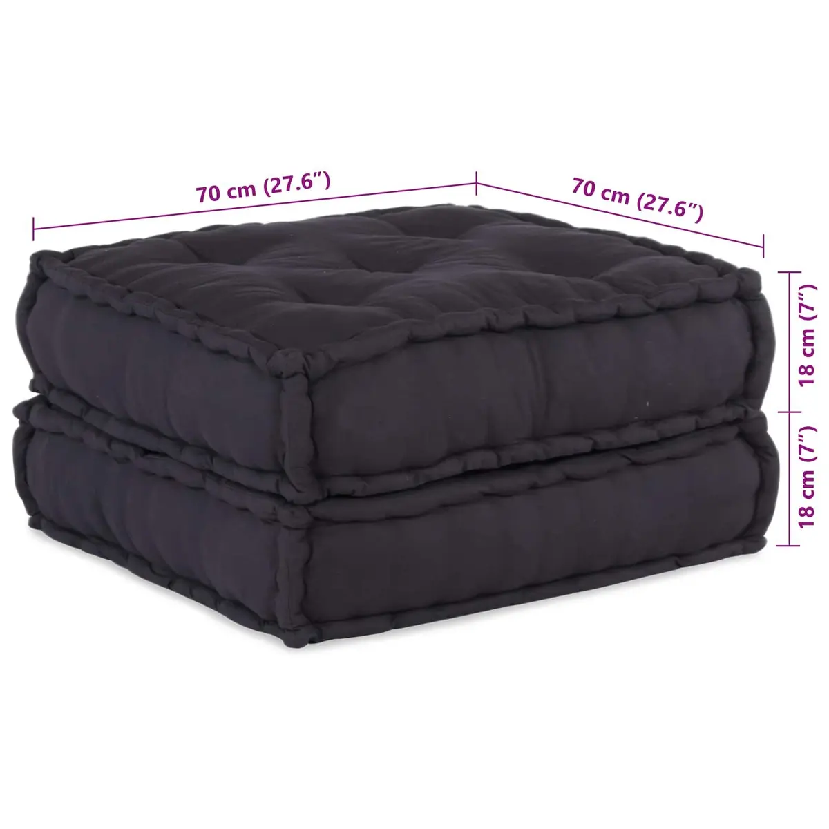 Modular Sofa Unit Indoor Outdoor 2 pcs Anthracite 140 x 70 x 36 cm Fabric