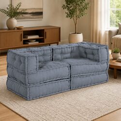 Grey Modular Sofa Unit 2 pcs - Dimensions: 140 x 70 x 56 cm