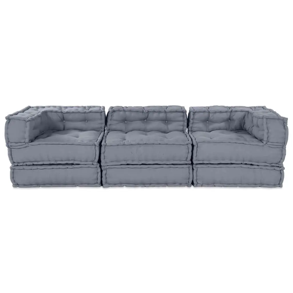 Modular Sofa Unit Indoor Outdoor Grey Fabric Corner Lounge Sectional Seating