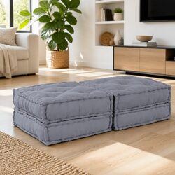 Grey Modular Sofa Unit Specifications: 2 Pieces, 140 x 70 x 36 cm