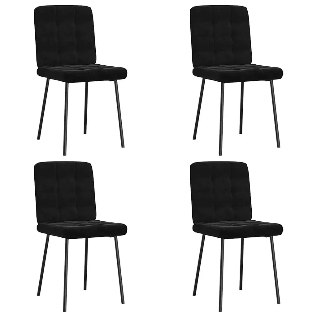 Dining Chairs Kitchen Room Black Velvet 4 Piece Set Modern