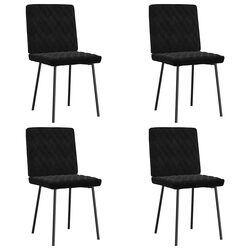 Dining Chairs Set of 4: Black Velvet, Sturdy Frame