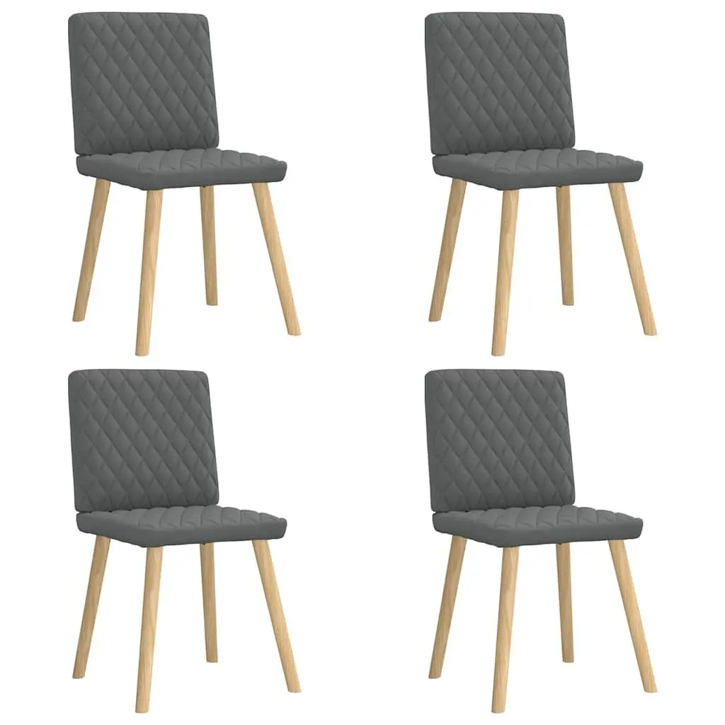 4-Piece Dining Chairs Set in Dark Grey Fabric