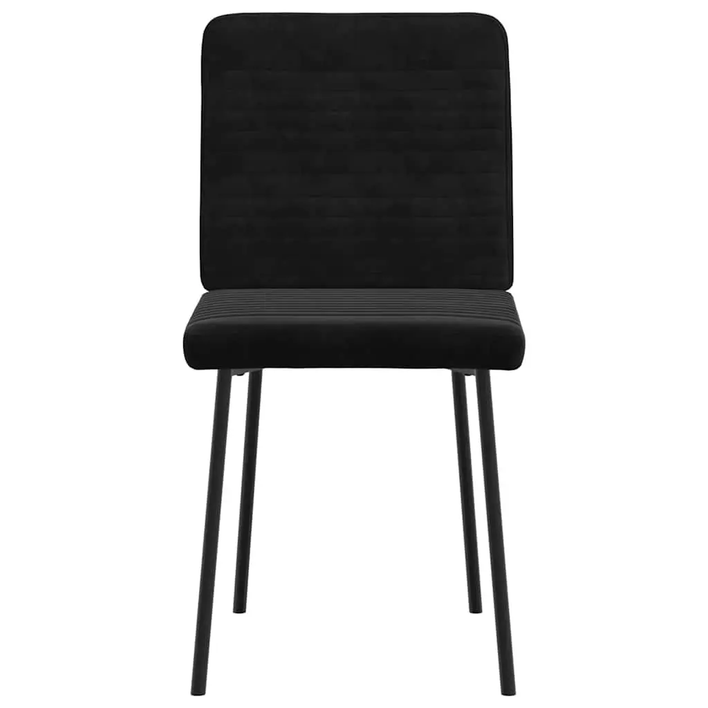 Dining Chairs 4 pcs Black Velvet Kitchen Seating Set Comfortable Backrest