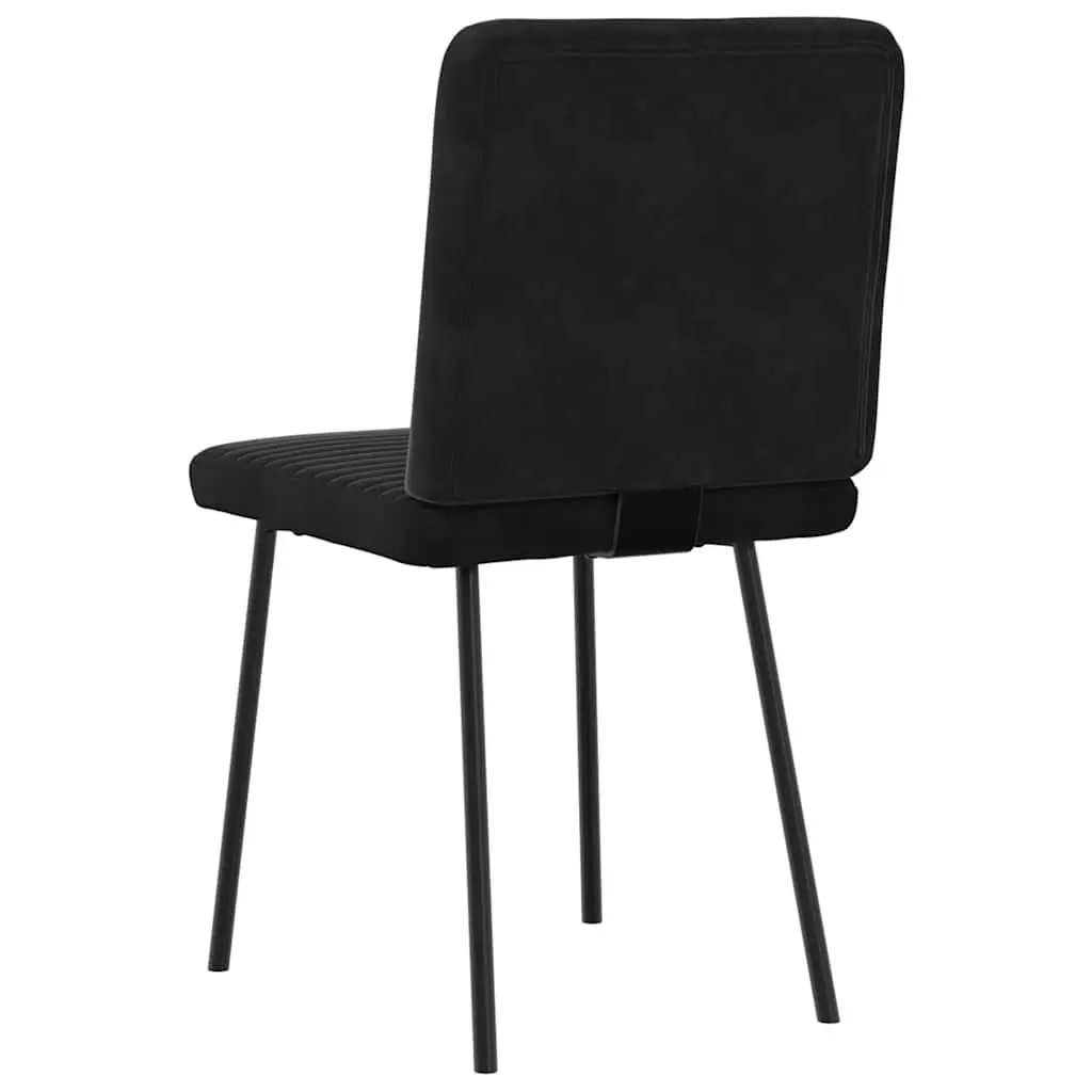 Dining Chairs 4 pcs Black Velvet Kitchen Seating Set Comfortable Backrest