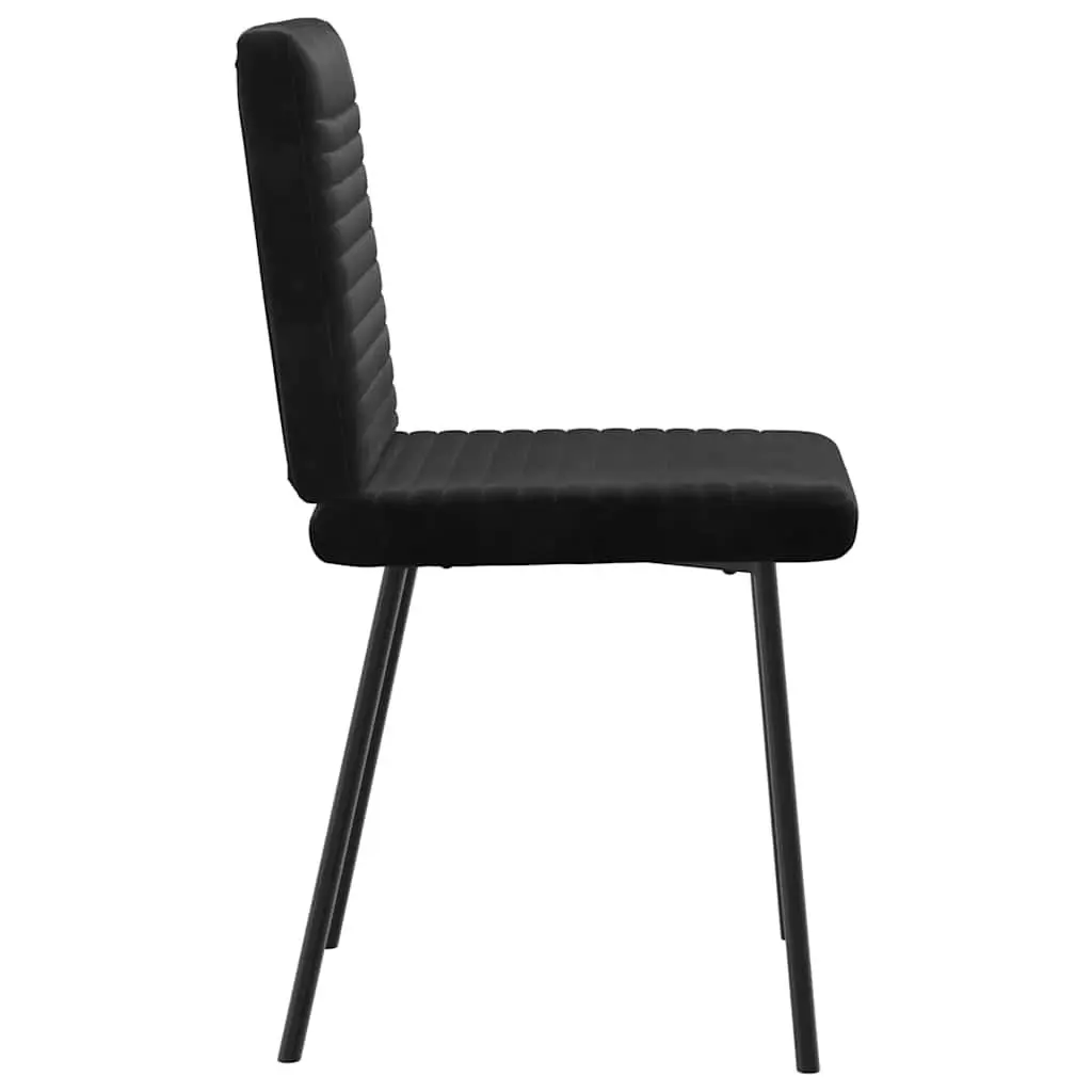 Dining Chairs 4 pcs Black Velvet Kitchen Seating Set Comfortable Backrest