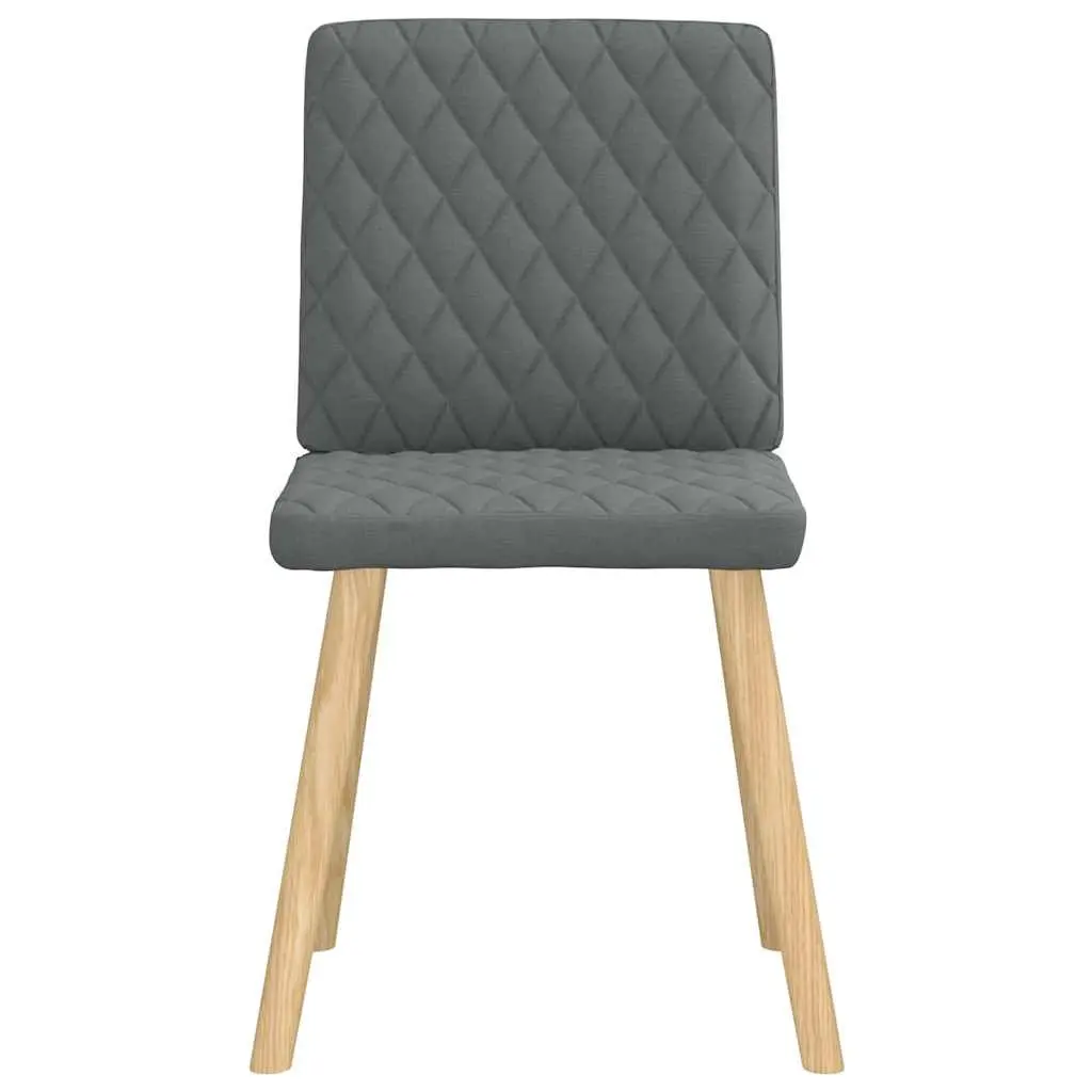 6 Grey Fabric Dining Chairs with Foam Backrest