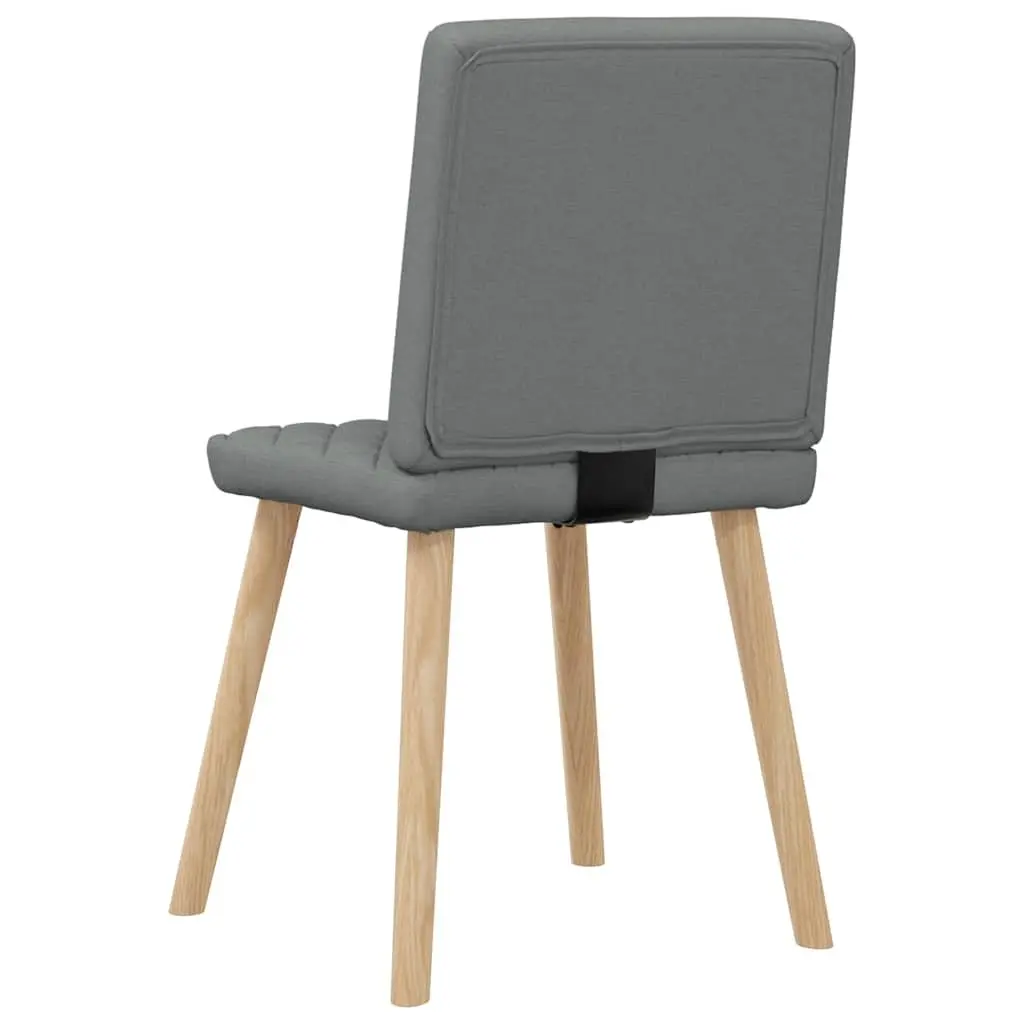 6 Grey Fabric Dining Chairs with Foam Backrest
