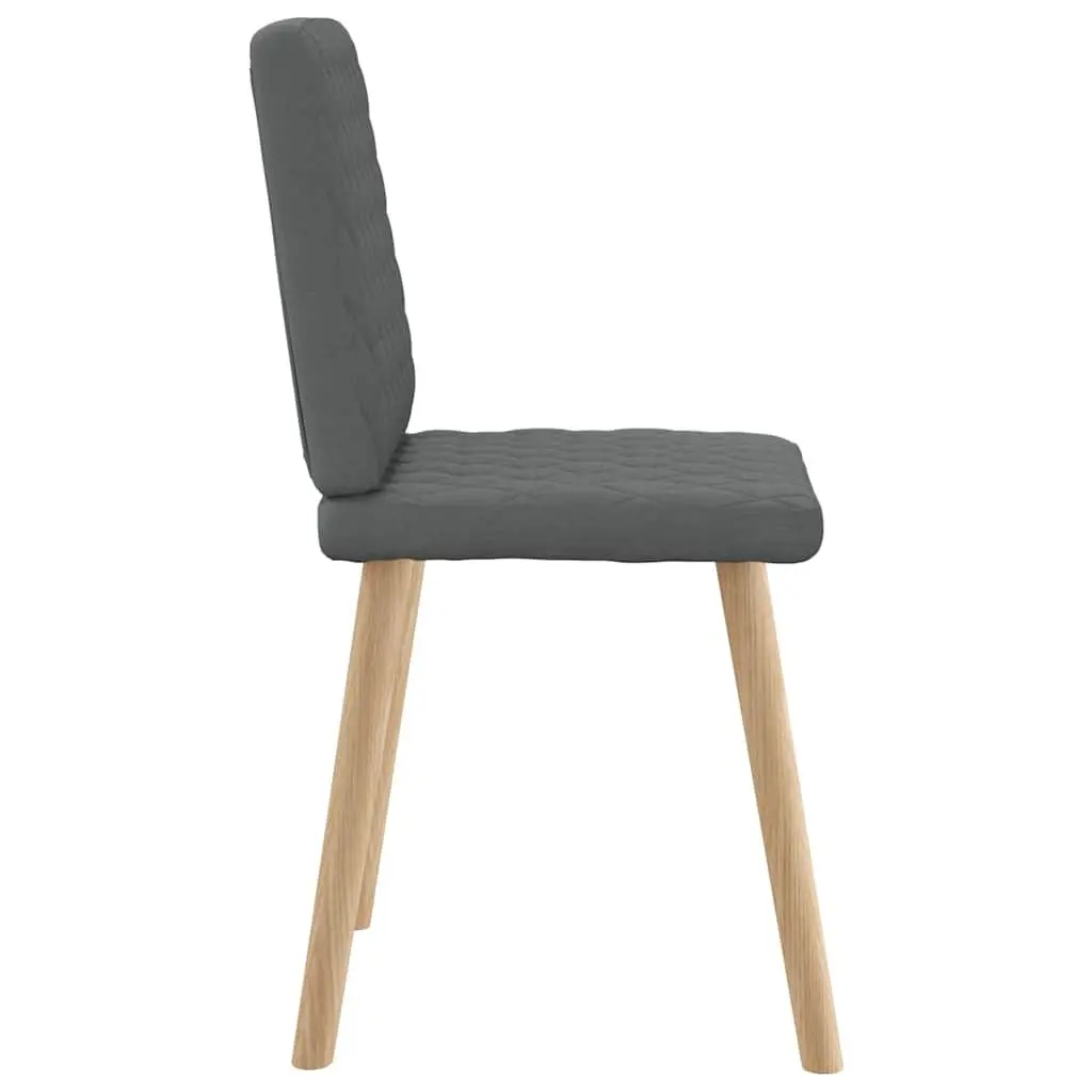 6 Grey Fabric Dining Chairs with Foam Backrest
