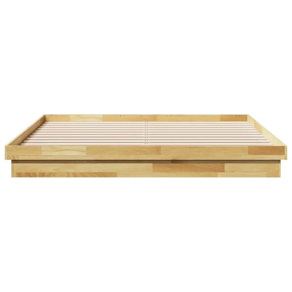 Bed Frame Bedroom 180x200 cm Low Floor Solid Oak Wood Slatted Base