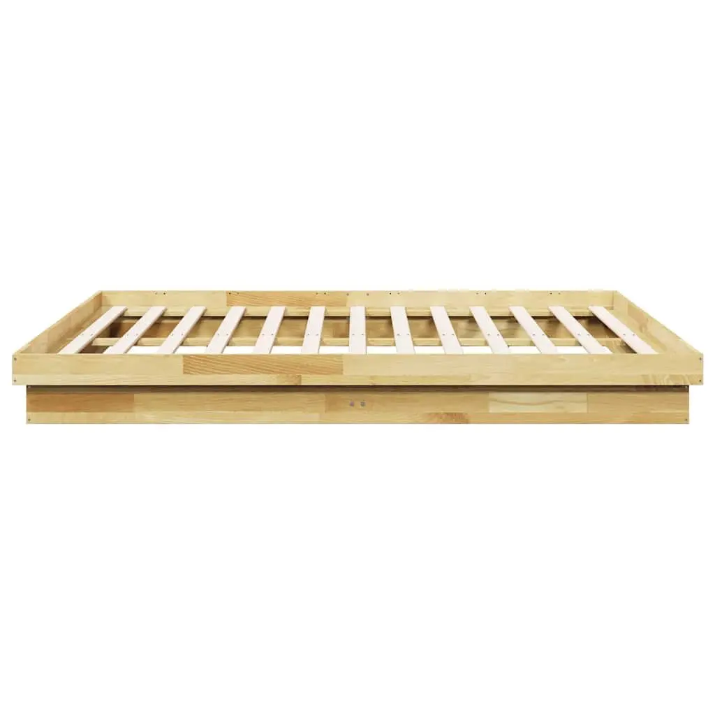 Bed Frame Bedroom 180x200 cm Low Floor Solid Oak Wood Slatted Base