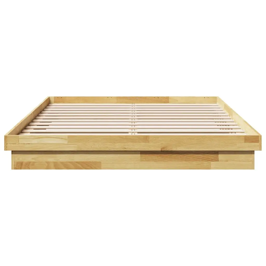 Bed Frame Children Bedroom 135x190 cm Low Floor Solid Oak Wood Slatted Base