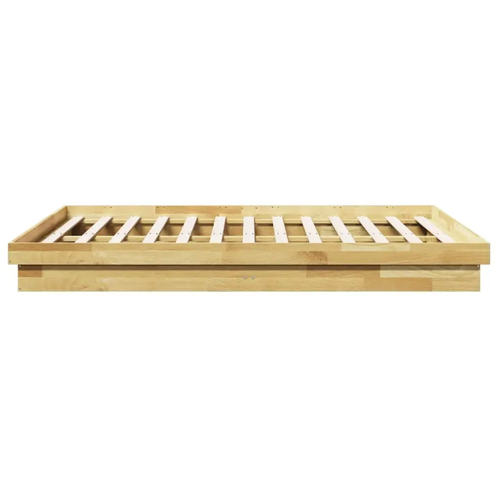 Bed Frame Children Bedroom 135x190 cm Low Floor Solid Oak Wood Slatted Base