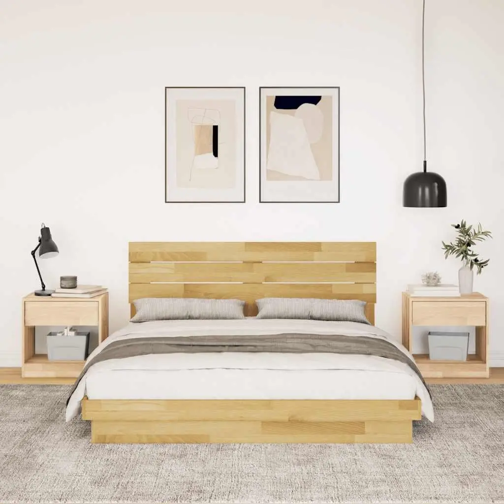 Solid Wood Bed Frame 135x190 cm in Brown