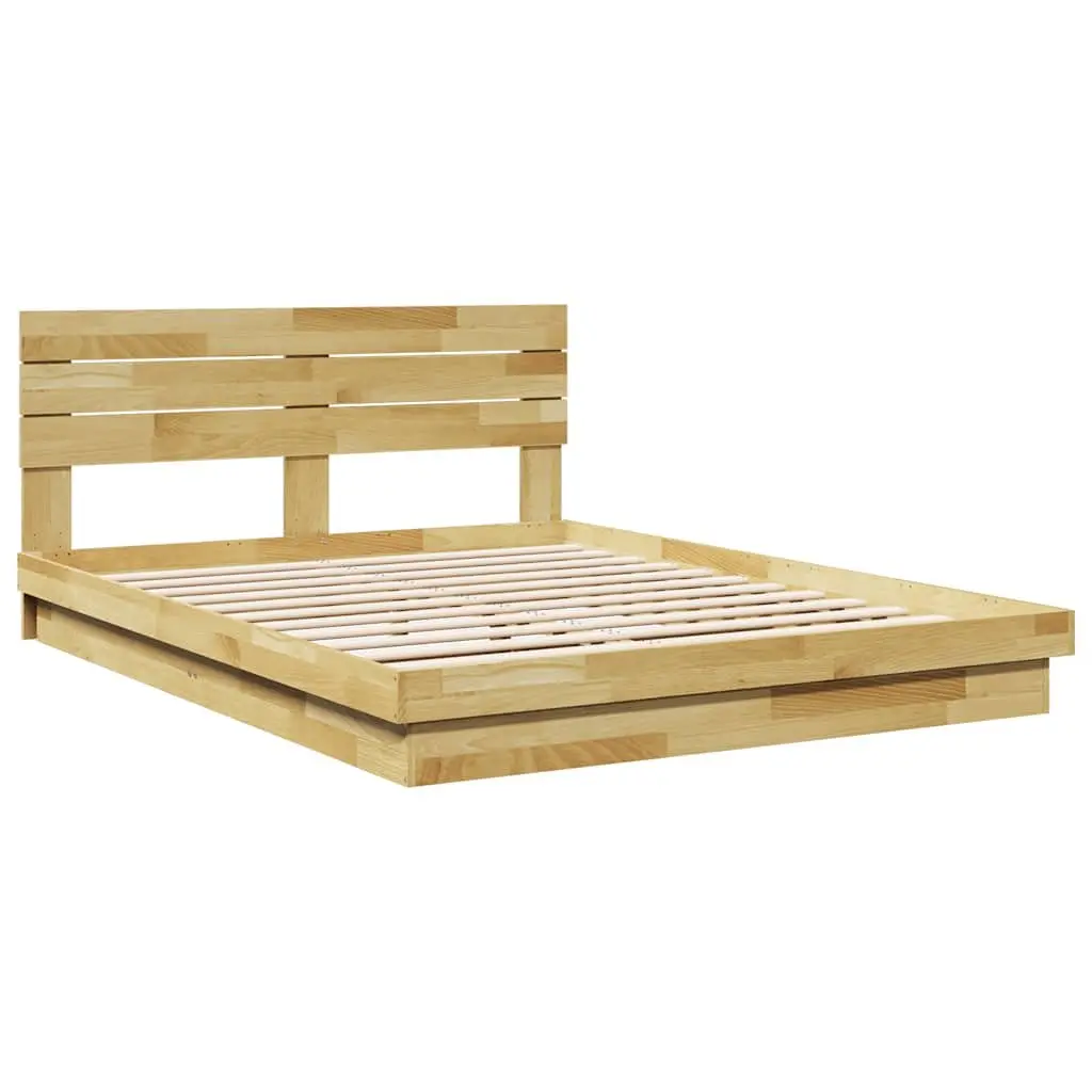 Solid Wood Bed Frame 135x190 cm in Brown