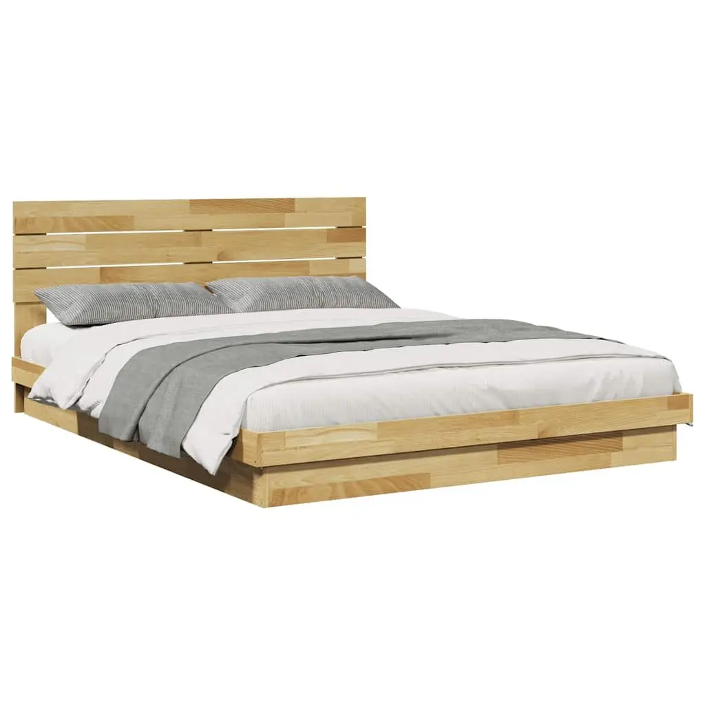 Solid Wood Bed Frame 135x190 cm in Brown