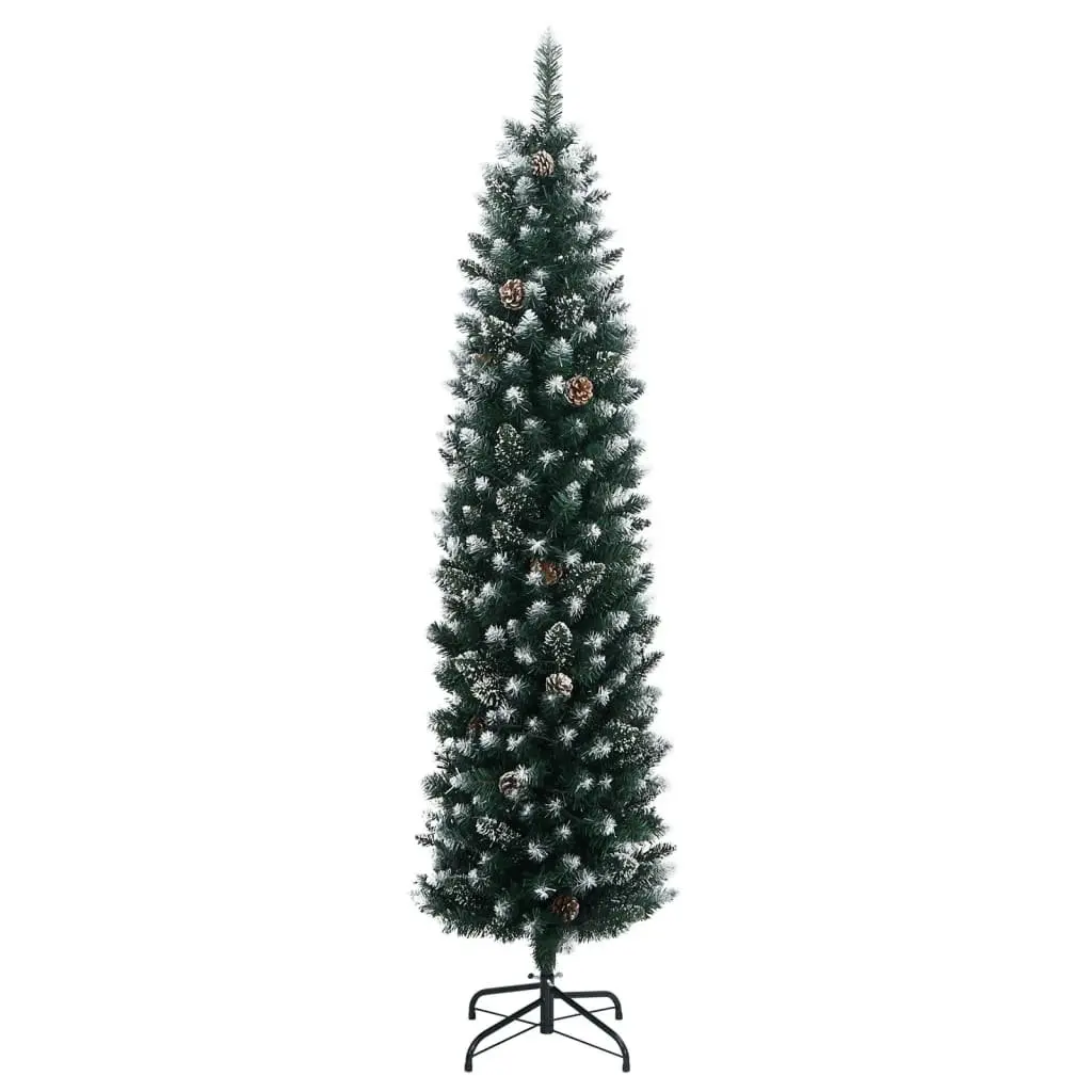 Artificial Slim Christmas Tree Green 240cm for Hallways Corners and Narrow Spaces